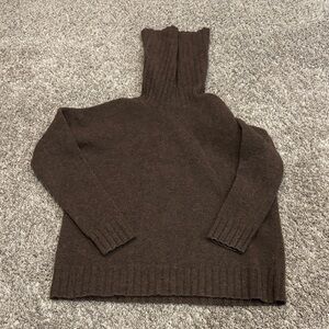 Theory Dark Brown Turtleneck Sweater